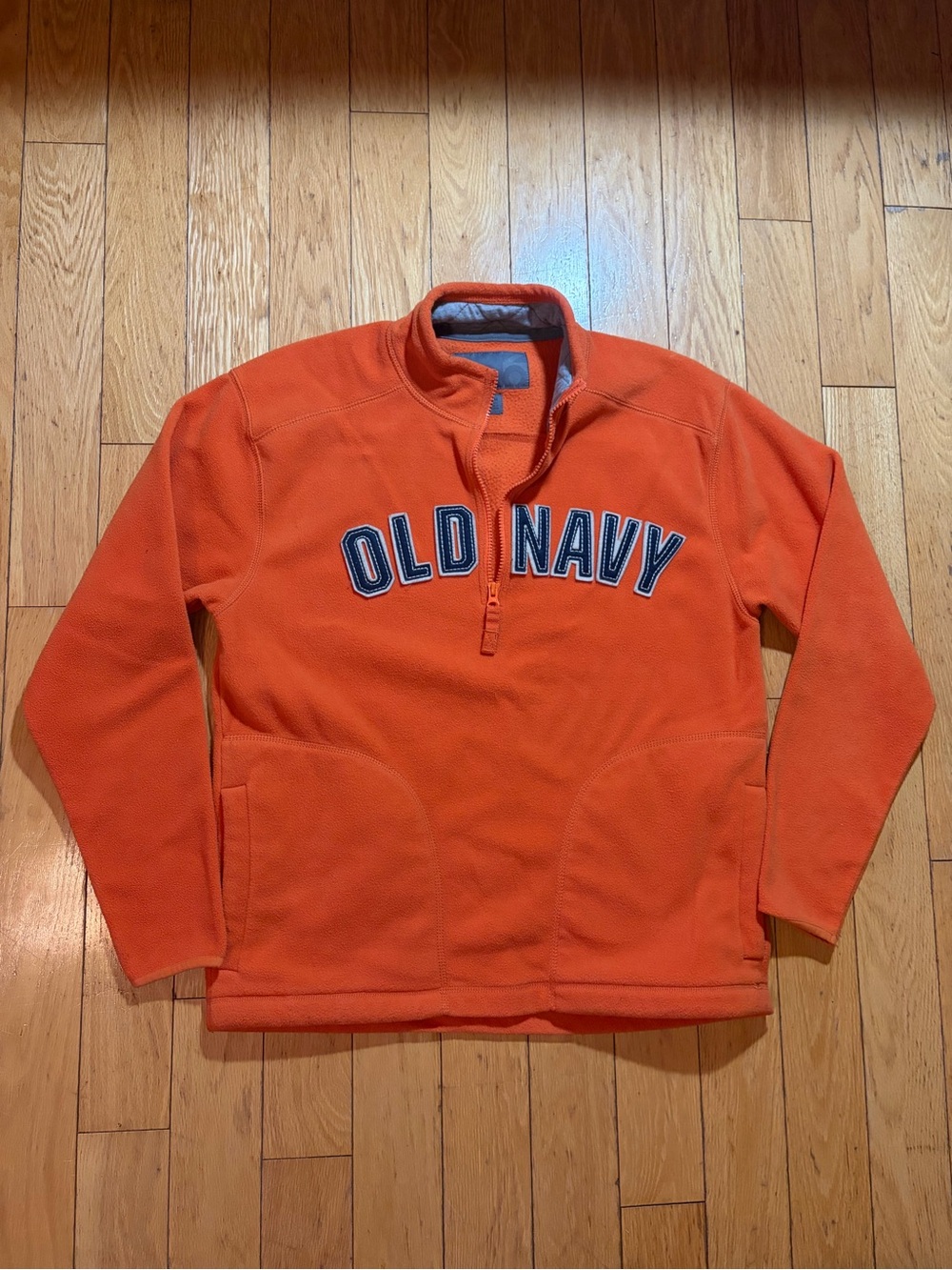 Old Navy Orange Half-Zip Fleece Pullover